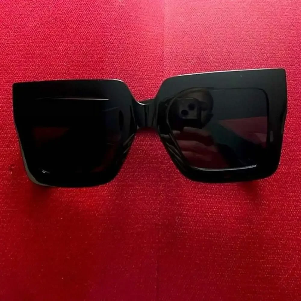 Womens Square Black Sunglasses Oversized Trendy Chic Style vintage